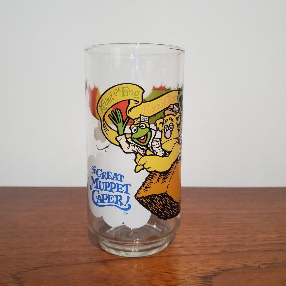 Vintage The Great Muppet Caper McDonalds Drinking Glass 1981 Kermit‎ & Gonzo